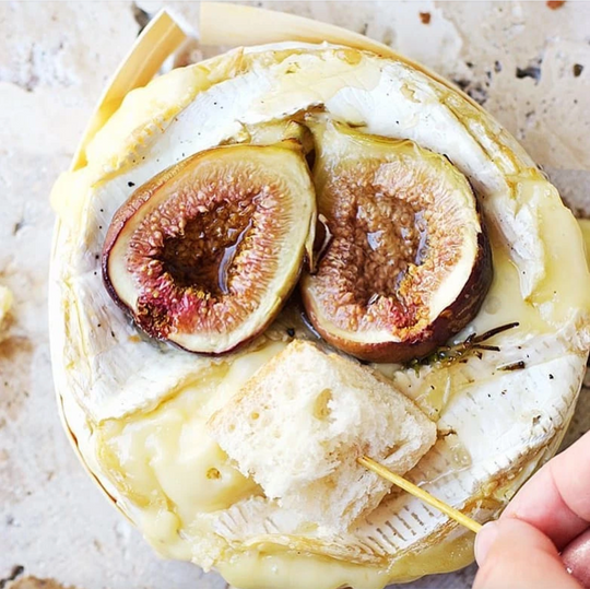 Baked Brie Fondue with Roasted Figs and Honey