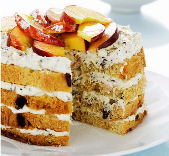 Panettone, Ricotta and Peach Cake