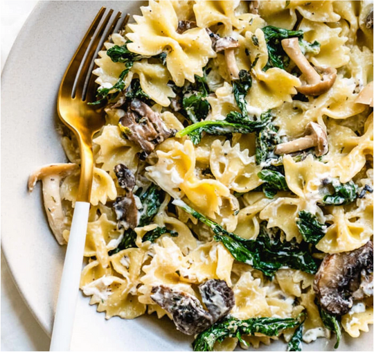 Mushroom and Goats Cheese Pasta