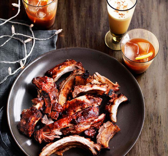 Sticky Bourbon Pork Ribs